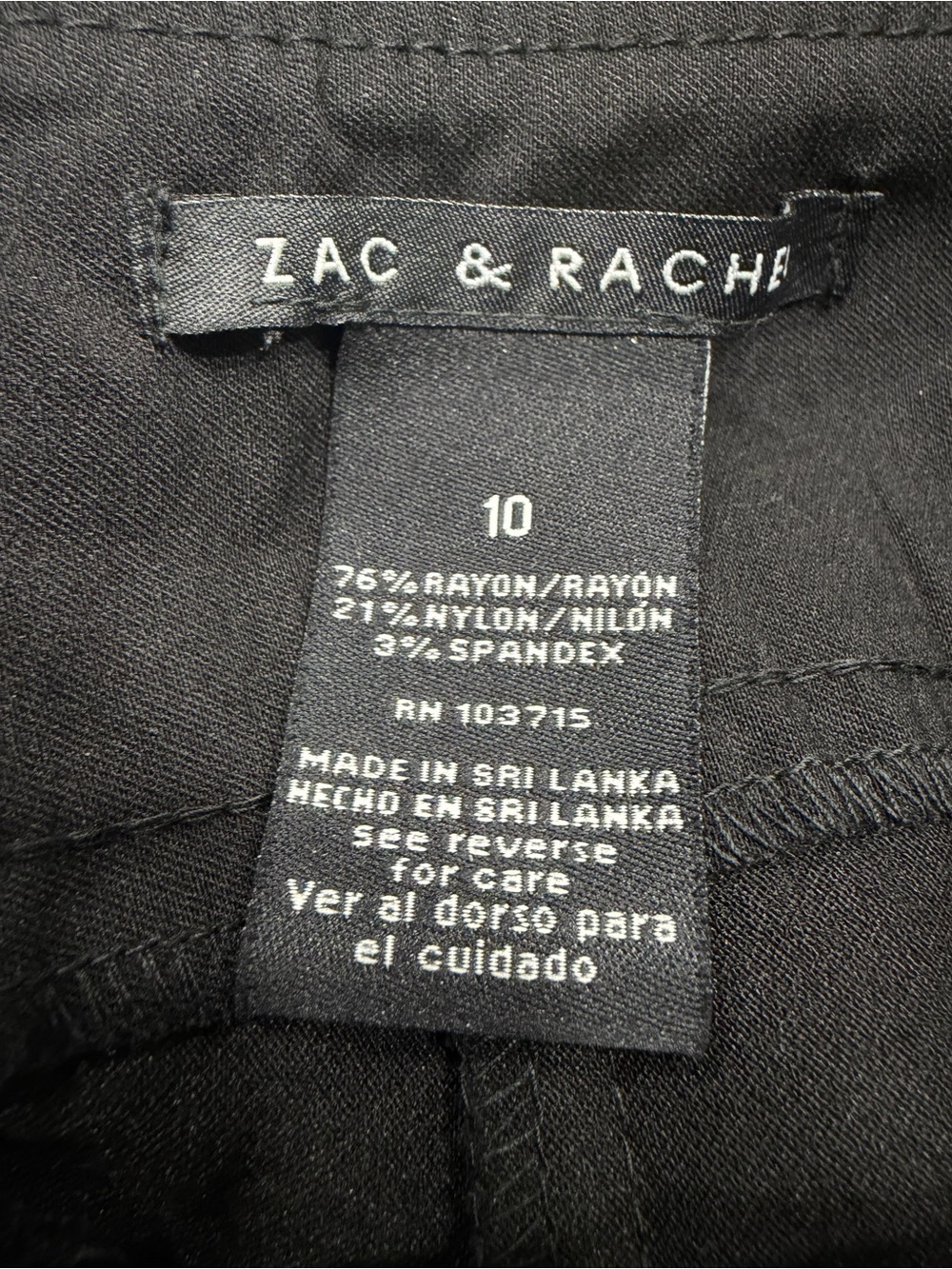 Zac & Rachel Women’s Black Stretch Slim Ankle Dressy pants - Picture 4 of 7